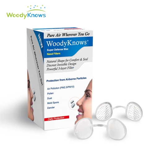 WoodyKnows Super Defense Max filtres nasaux , soulagent les allergies, pollen de bloc, poussières, squames, allergènes de moisissure